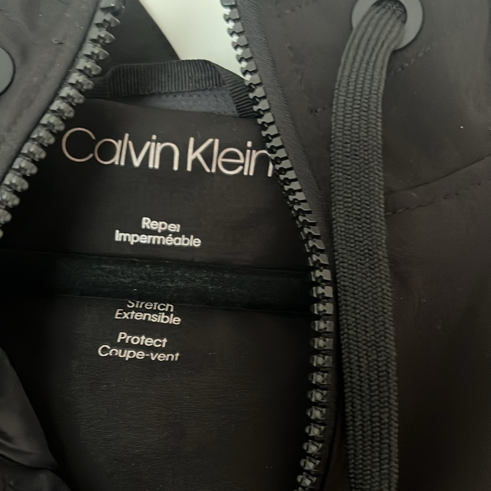 Calvin Klein Long Rain Jacket Womens Black (Size L)